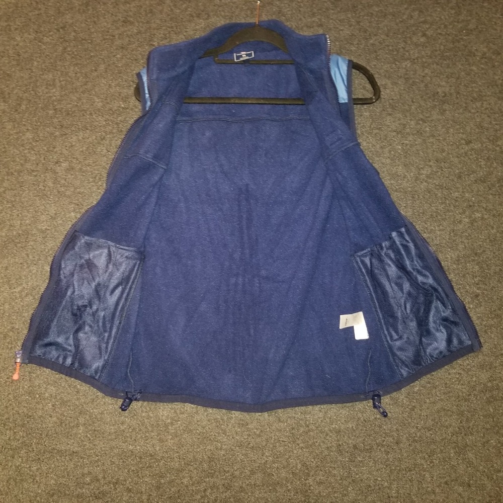 Vineyard‎ Vines Vest Jacket Mens XS Blue Navy Two Tone Fleece Shell Full Zip - Picture 6 of 11